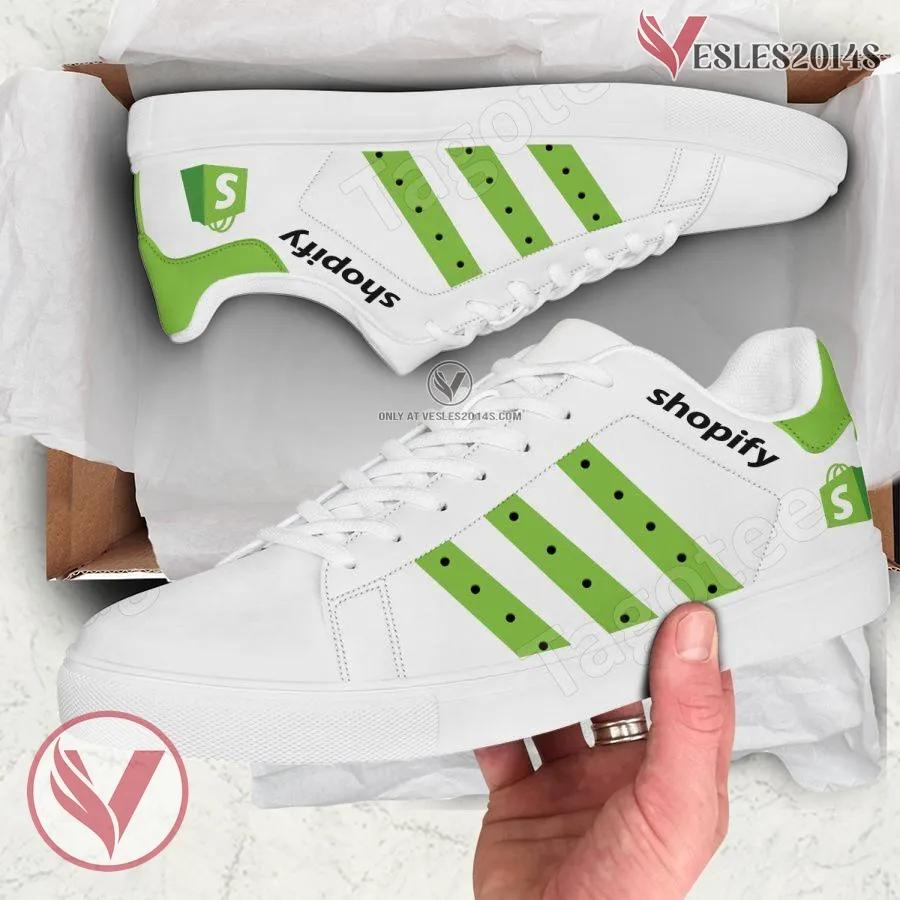 Shopify Logo Print Stan Smith Shoes For Men And Womens - Vesles2014s