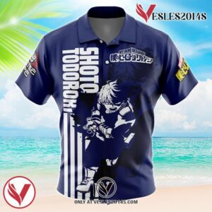 Shoto Todoroki My Hero Academia Hawaiian Button Up Shirt, Perfect Gifts For Anime Lovers - Vesles2014S