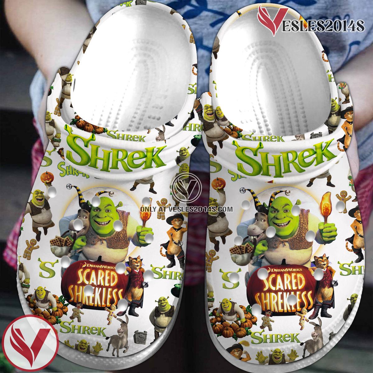 Shrek Cartoon Crocs Crocband Clogs Shoes Comfortable For Men Women and Kids Style 2, Unique Gift From Vesles2014S