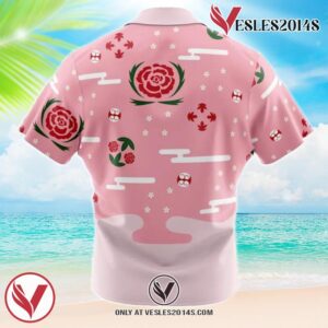 Shunsui Kyoraku Bleach Hawaiian Button Up Shirt, Perfect Gifts For Anime Lovers - Vesles2014S 1