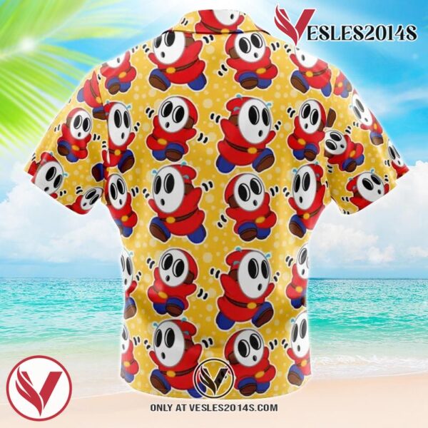 Shy Guy Mario Bros Hawaiian Button Up Shirt, Perfect Gifts For Anime Lovers - Vesles2014S 1
