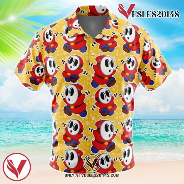 Shy Guy Mario Bros Hawaiian Button Up Shirt, Perfect Gifts For Anime Lovers - Vesles2014S