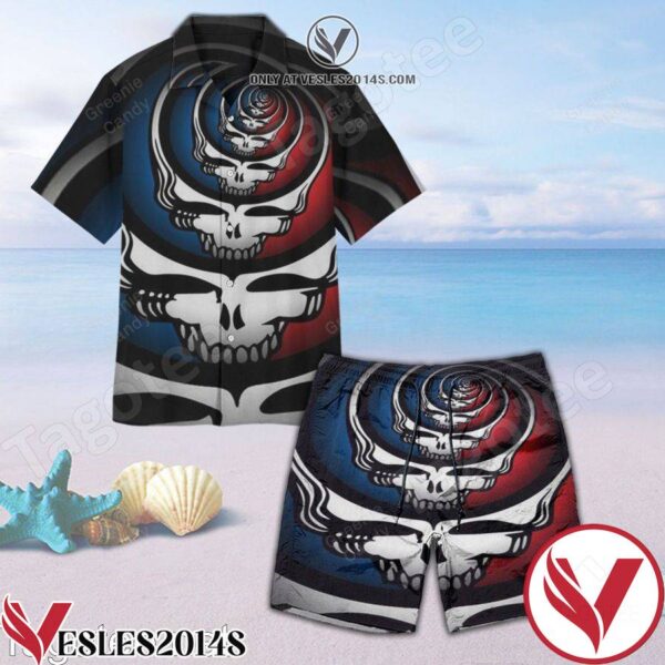 Simple Repeated Grateful Dead Unisex Hawaiian Shirt And Short, Unique Gifts For Friends - Vesles2014S 1