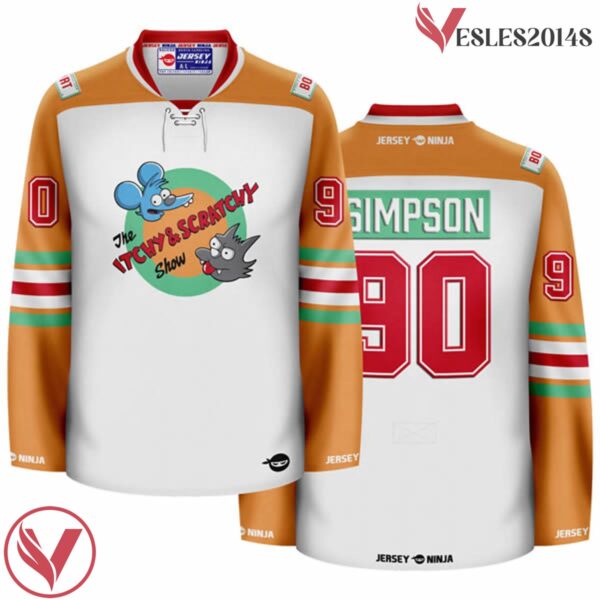 Simpson Itchy & Scratchy Hockey Jersey - Vesles2014S