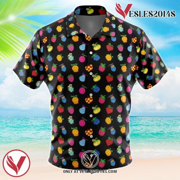 Single Piece of Demon Fruit One Piece Hawaiian Button Up Shirt, Perfect Gifts For Anime Lovers - Vesles2014S