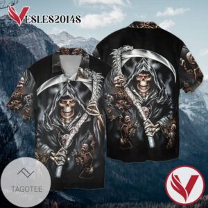 Skeleton 4 For men And Women Graphic Print Short Sleeve Hawaiian Casual Shirt Vesles2014S 1