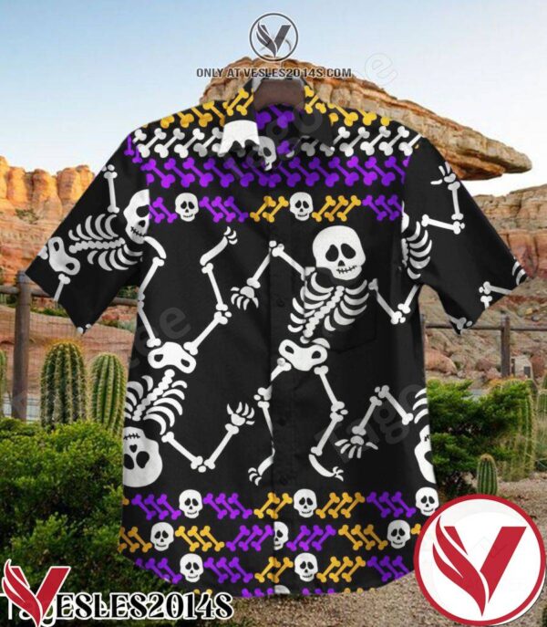 Skeleton Halloween Hawaiian Shirt, Unique Gifts For Friends - Vesles2014S 1