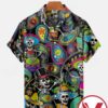 Skellington Paisley Flower Halloween Hawaiian Shirt, Unique Gifts For Friends - Vesles2014S 1