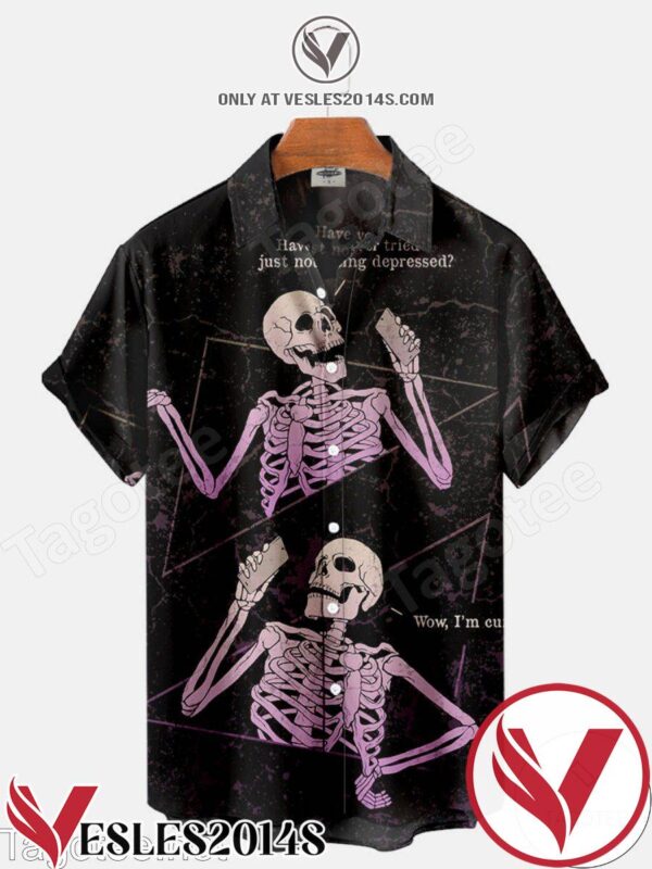 Skellington’s Phone Conversation Halloween Hawaiian Shirt, Unique Gifts For Friends - Vesles2014S 1