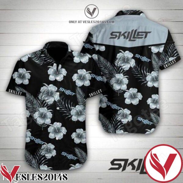Skillet Grey Hibiscus Black Hawaiian Shirt, Unique Gifts For Friends - Vesles2014S 1