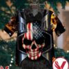 Skull American Flag Black Hawaiian Shirt, Unique Gifts For Friends - Vesles2014S 1
