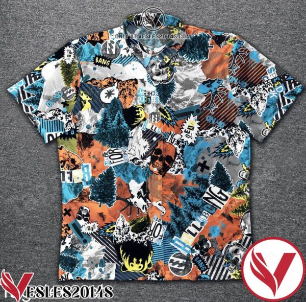 Skull Camo Billabong Hawaiian Shirt, Unique Gifts For Friends - Vesles2014S 1