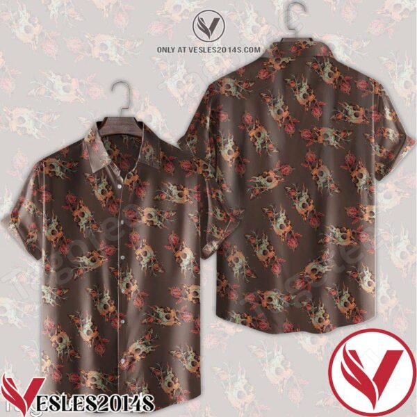 Skull Clock And Butterfly Hawaiian Shirt, Unique Gifts For Friends - Vesles2014S 1