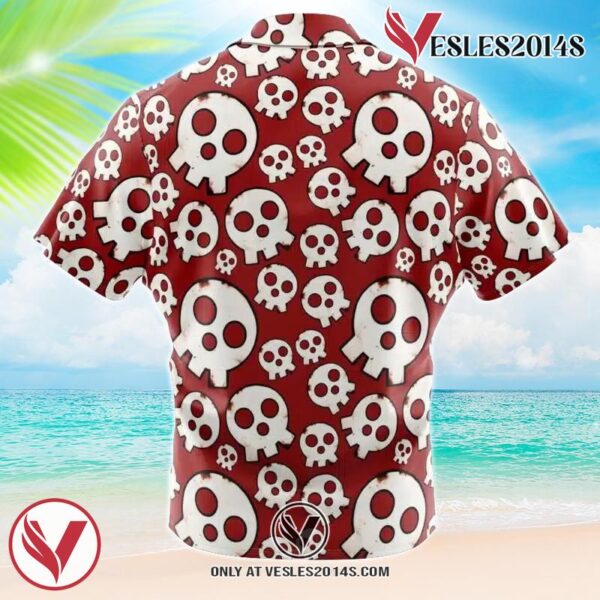 Skull Emblem Fire Force Hawaiian Button Up Shirt, Perfect Gifts For Anime Lovers - Vesles2014S 1