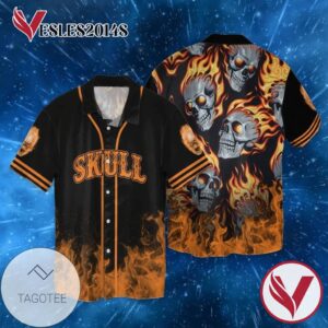 Skull Firefighter For Men And Women Graphic Print Short Sleeve Hawaiian Casual Shirt Vesles2014S 1