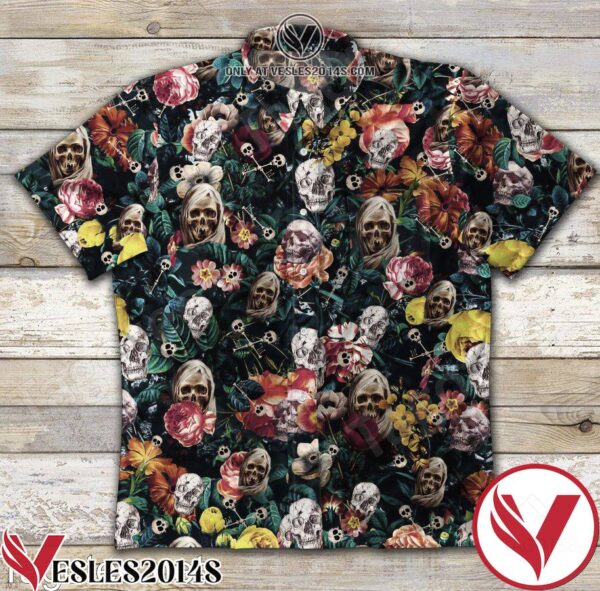 Skull Full Of Flowers Hawaiian Shirt, Unique Gifts For Friends - Vesles2014S 1