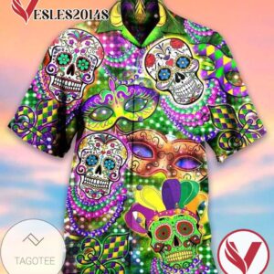 Skull Hippie 1 Print Short Sleeve Hawaiian Casual Shirt Vesles2014S 1