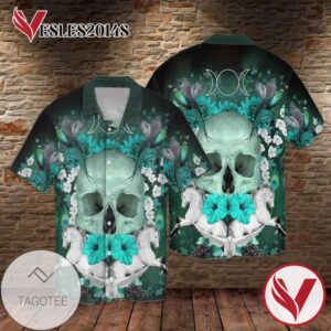 Skull Hummingbird For Men And Women Graphic Print Short Sleeve Hawaiian Casual Shirt Vesles2014S 1