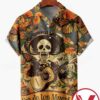 Skull Play Guitar Dia De Los Muertos Halloween Hawaiian Shirt, Unique Gifts For Friends - Vesles2014S 1