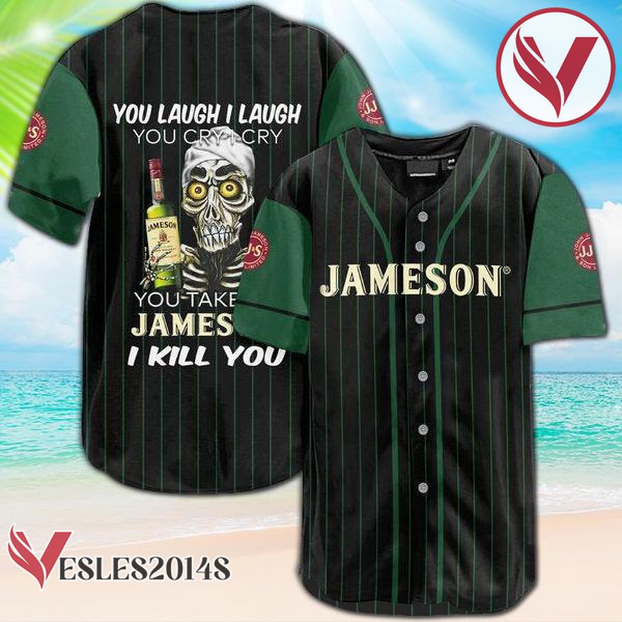 Skull Skeleton Jameson Baseball Jersey, Perfect Gifts For Fans - Vesles2014S