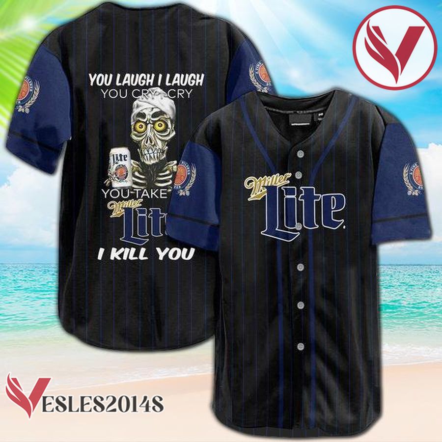 Skull Skeleton Miller Lite Baseball Jersey, Perfect Gifts For Fans - Vesles2014S