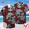 Skull Tropical Hawaiian IV Graphic Print Short Sleeve Hawaiian Casual Shirt Vesles2014S