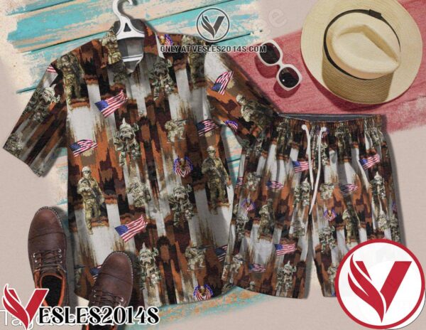 Skull Veteran American Flag Hawaiian Shirt, Unique Gifts For Friends - Vesles2014S 1