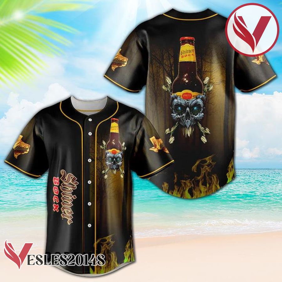 Skull With Shiner Bock Beer Baseball Jersey, Perfect Gifts For Fans - Vesles2014S