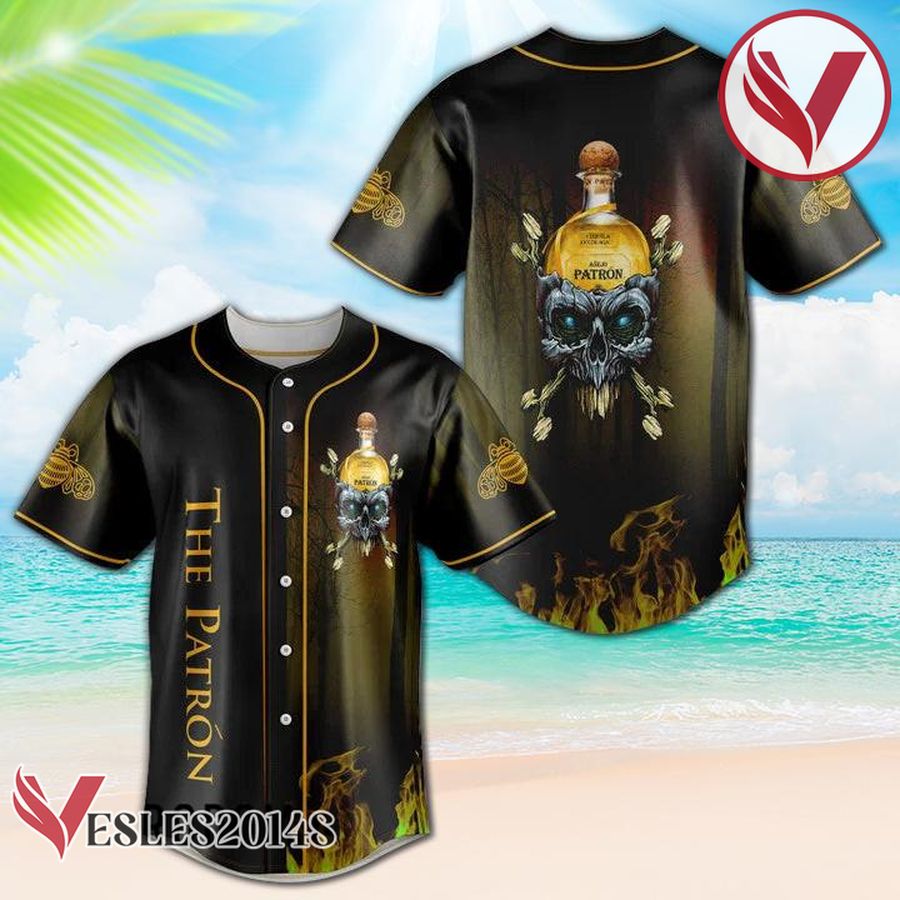 Skull With The Patrón Baseball Jersey, Perfect Gifts For Fans - Vesles2014S