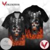 Skulls Fire For men And Women Graphic Print Short Sleeve Hawaiian Casual Shirt Vesles2014S
