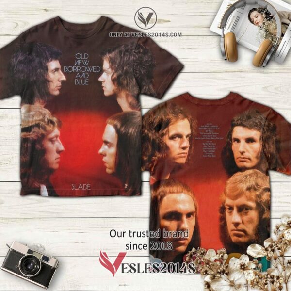 Slade Band Old, New, Borrowed and Blue Album 3D T-Shirt, Unique Gifts For Music Lovers - Vesles2014S
