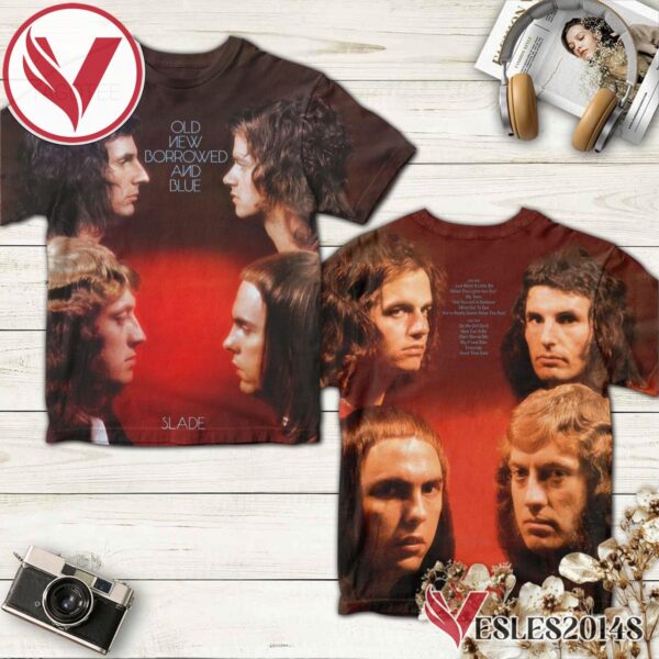 Slade Old New Borrowed And Blue Album Cover Shirt, Perfect Gifts For Music Lovers - Vesles2014S