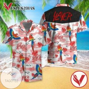 Slayer Hawaiian IV Graphic Print Short Sleeve Hawaiian Casual Shirt Vesles2014S