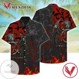 Slayer Hawaiian V Graphic Print Short Sleeve Hawaiian Casual Shirt Vesles2014S
