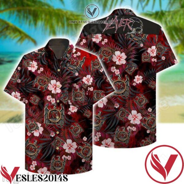 Slayer Rock Band Music Tropical Print Hawaiian Shirt, Unique Gifts For Friends - Vesles2014S 1