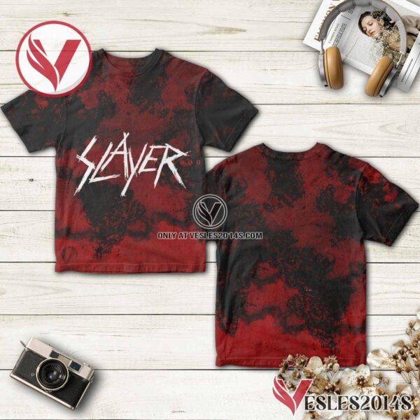 Slayer World Painted Blood Album Cover Shirt Style 2, Unique Gifts For Music Lovers - Vesles2014S
