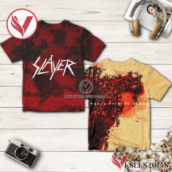 Slayer World Painted Blood Album Cover Shirt, Unique Gifts For Music Lovers - Vesles2014S