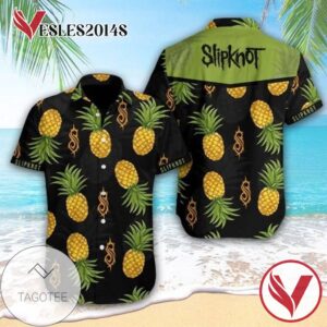 Slipknot Rock Band Pineapple Hawaiian Graphic Print Short Sleeve Hawaiian Casual Shirt Vesles2014S 1