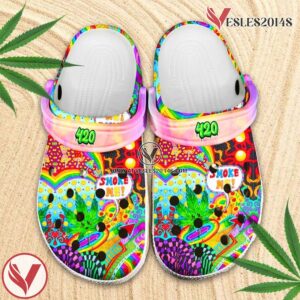 Smoke Me 420 Hippie Shoes – Funny Rainbow Weed clogs For Friends – Smoke-2Hp, Unique Gift From  Vesles2014S