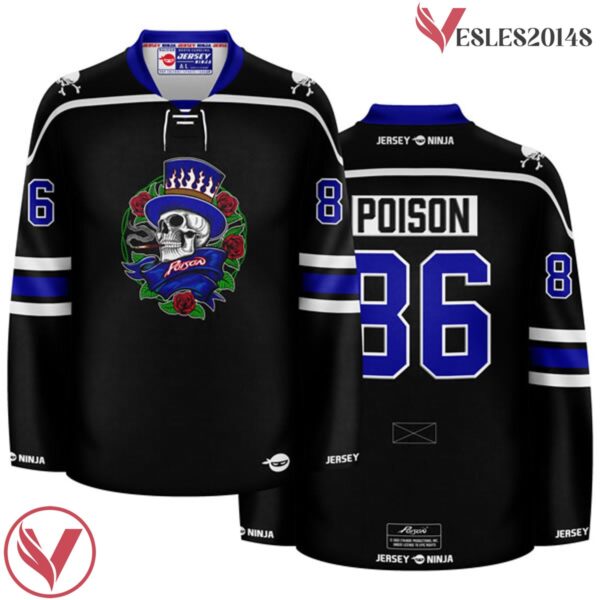 Smoking Skull Rose Poison Black Jersey - Vesles2014S