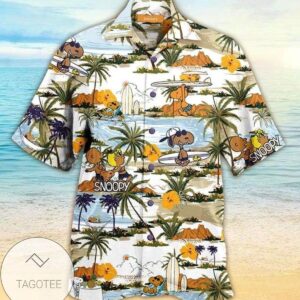 Snoopy And Friends Brown Skin Beach Cartoon Peanuts For men And Women Graphic Print Short Sleeve Hawaiian Casual Shirt Vesles2014S