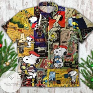 Snoopy And Woodstock Cartoon Peaunts For men And Women Graphic Print Short Sleeve Hawaiian Casual Shirt Vesles2014S 1