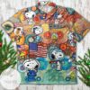 Snoopy Astronaut Button Cartoon Peanuts For Men And Women Graphic Print Short Sleeve Hawaiian Casual Shirt Vesles2014S