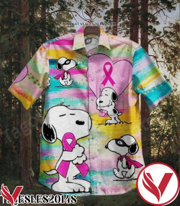 Snoopy Breast Cancer Awareness Campaign Hawaiian Shirt, Unique Gifts For Friends - Vesles2014S 1