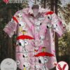 Snoopy Breast Cancer Awareness II Graphic Print Short Sleeve Hawaiian Casual Shirt Vesles2014S