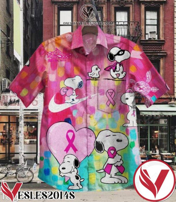 Snoopy Breast Cancer Awareness Multicolor Hawaiian Shirt, Unique Gifts For Friends - Vesles2014S 1