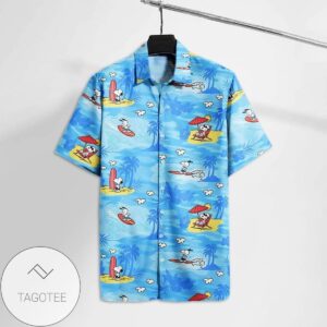 Snoopy Cartoon Peanut Beagle On The Beach For men And Women Graphic Print Short Sleeve Hawaiian Casual Shirt Vesles2014S