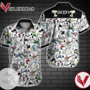 Snoopy Cartoon Peanuts 1 For men And Women Graphic Print Short Sleeve Hawaiian Casual Shirt Vesles2014S 1