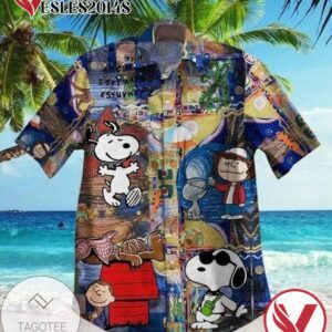 Snoopy Hawaiian III Graphic Print Short Sleeve Hawaiian Casual Shirt Vesles2014S 1
