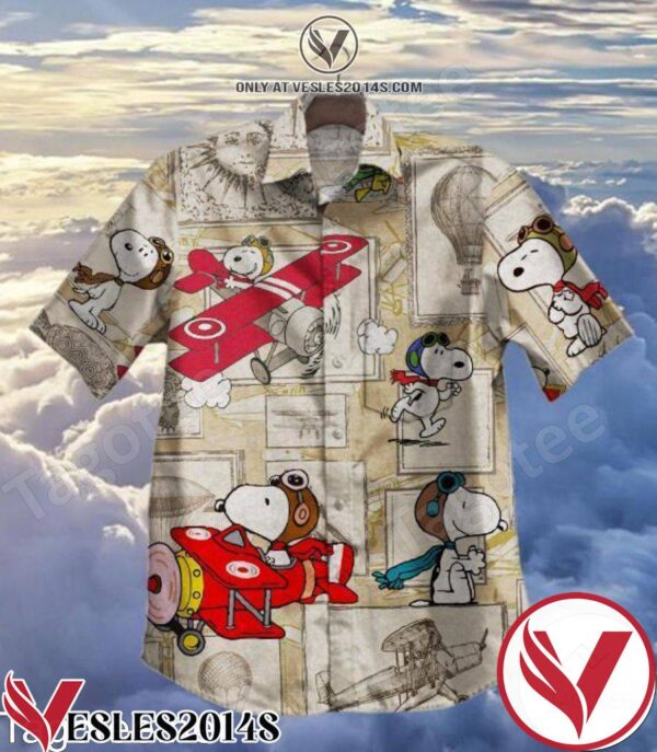 Snoopy Pilots Hawaiian Shirt, Unique Gifts For Friends - Vesles2014S 1
